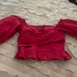 Pink ruffle top size medium. Worn once